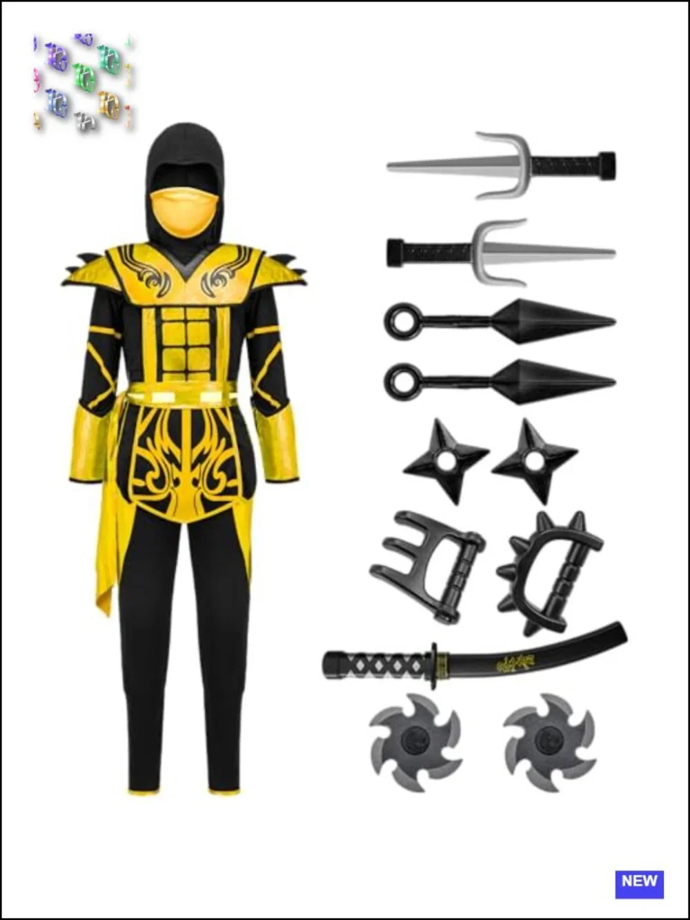 Red Ninja Costume Set with Accessories for Boys Halloween Cosplay